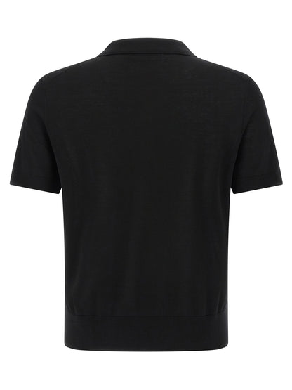 Black Wool Polo Shirt