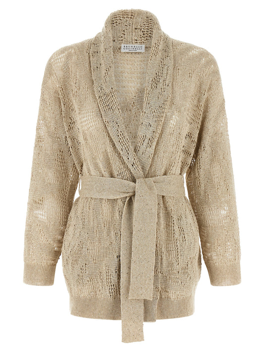 Beige Linen Cardigan