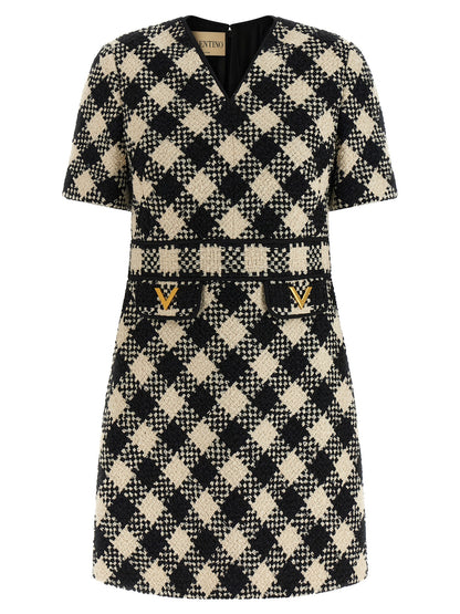 Bicolor Cotton Short Dress