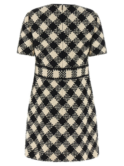 Bicolor Cotton Short Dress