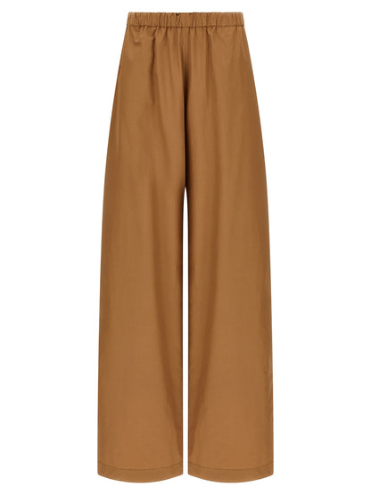 Brown Cotton Casual Pants