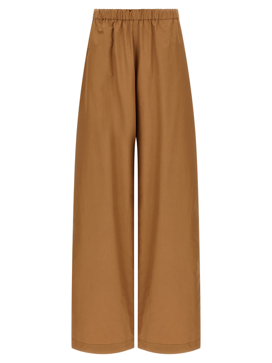 Brown Cotton Casual Pants