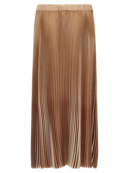 Beige Polyester Midi Skirt