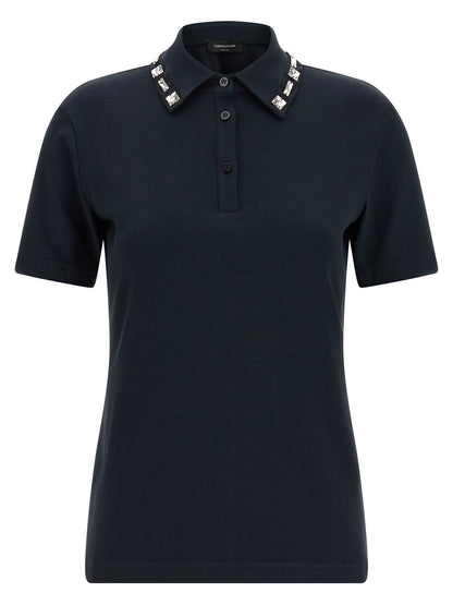 Blue Cotton Polo Shirt