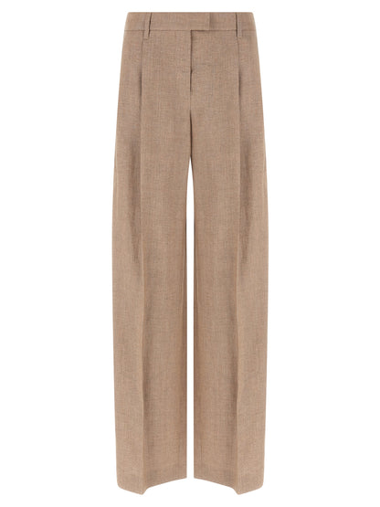 Multicolor Linen Flared Pants