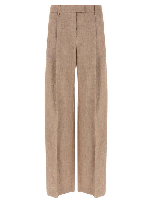 Multicolor Linen Flared Pants
