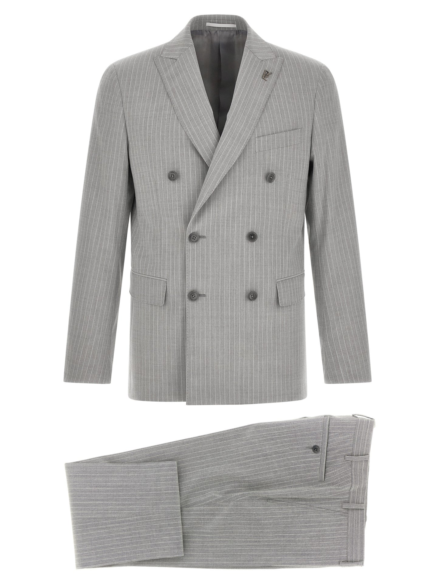 Gray Polyester Two-Piece Suit