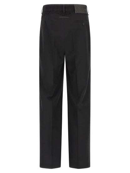 Black Polyester Casual Pants
