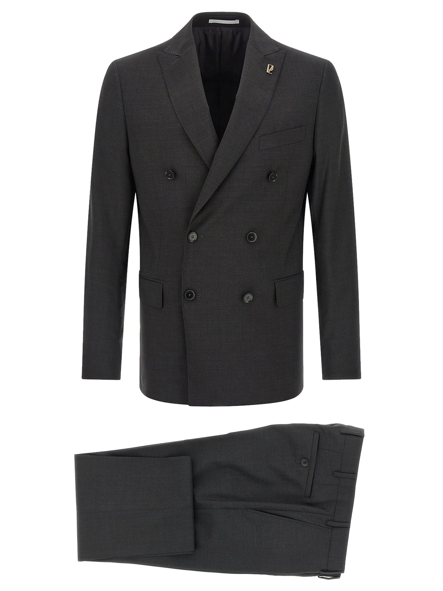 Gray Viscose Two-Piece Suit