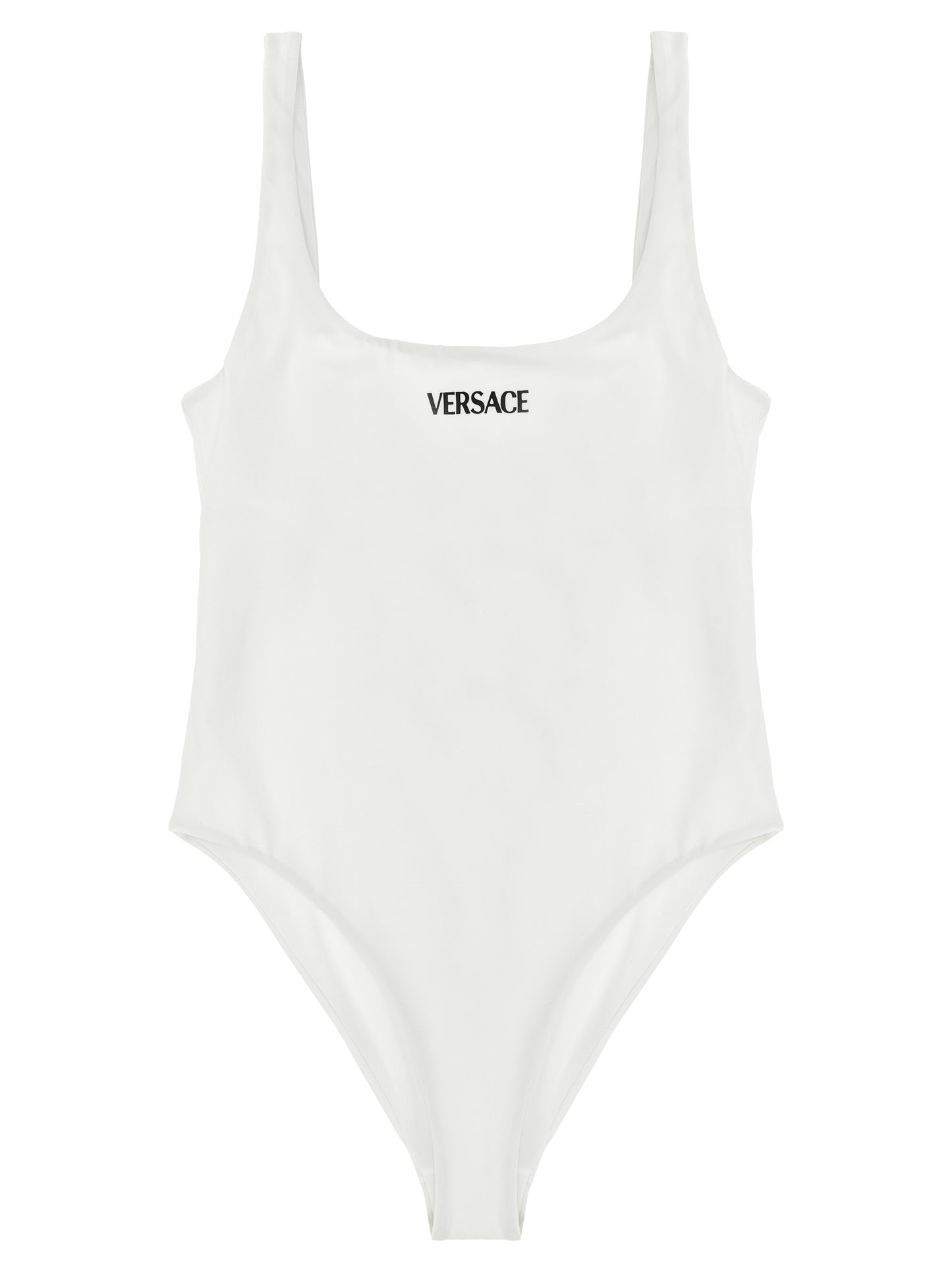 White Nylon One-Piece Swimsuit