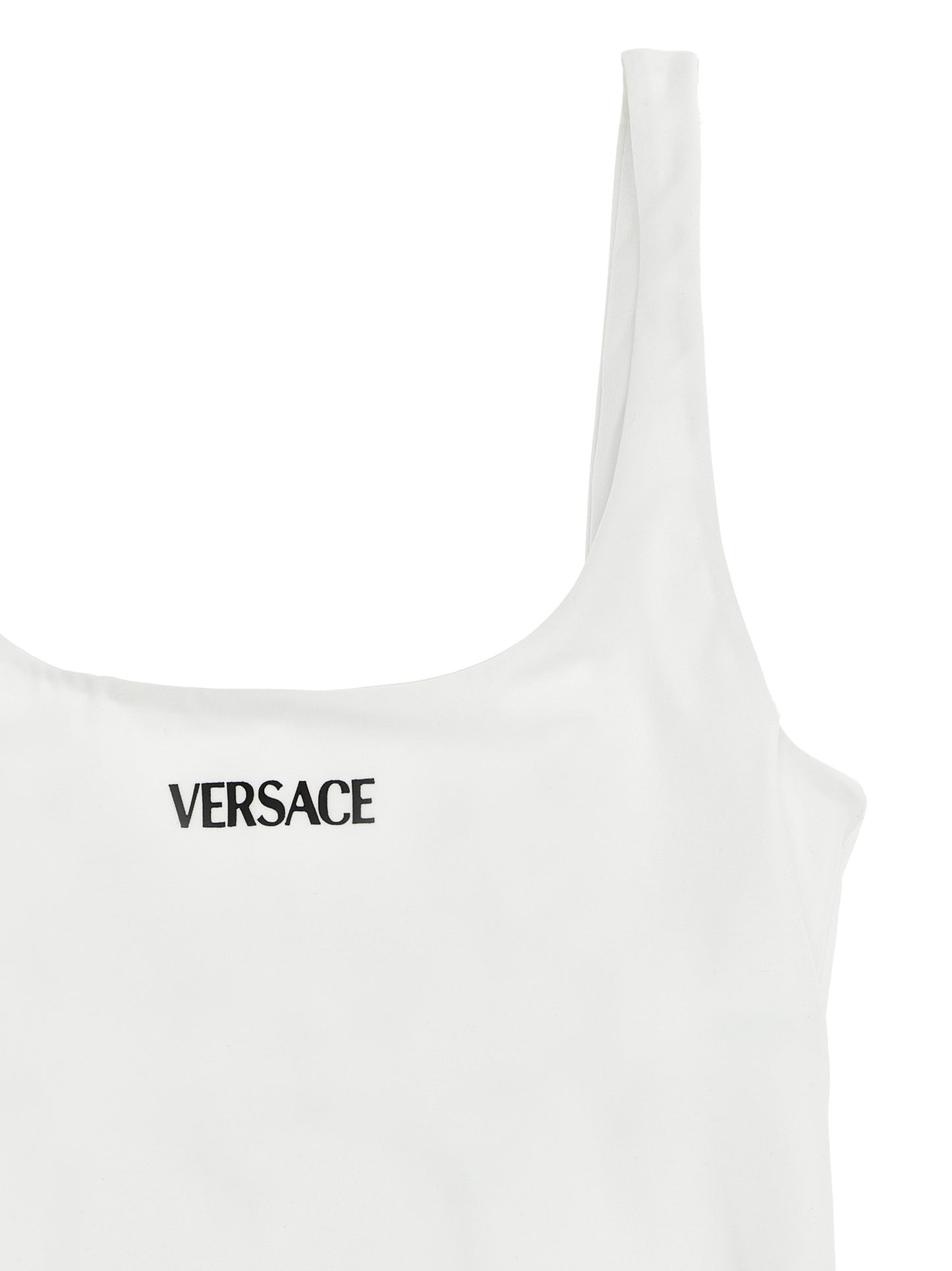 White Nylon One-Piece Swimsuit