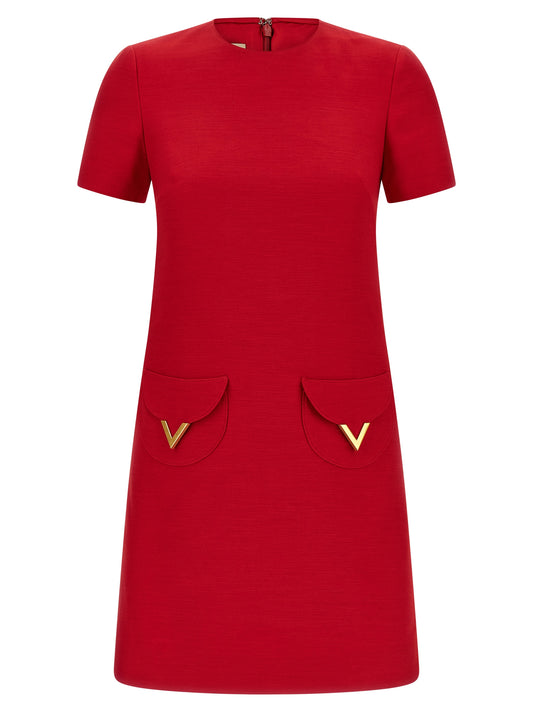 Multicolor Virgin Wool Short Dress