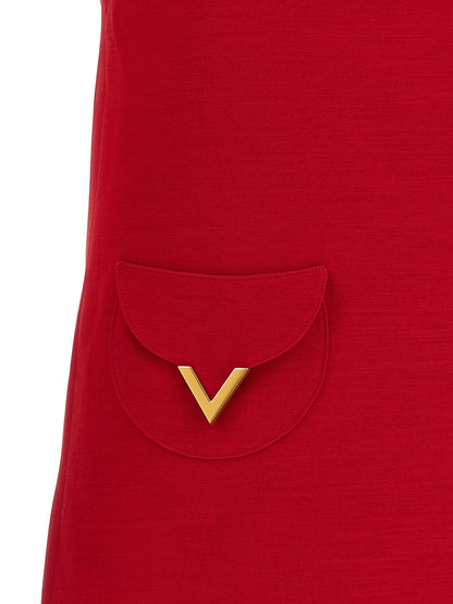 Multicolor Virgin Wool Short Dress