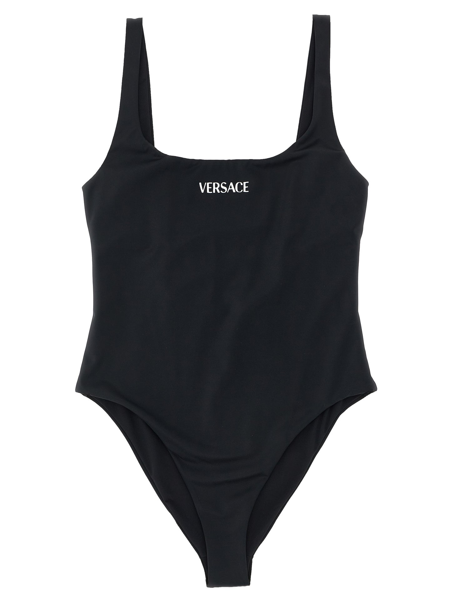 Black Nylon One-Piece Swimsuit