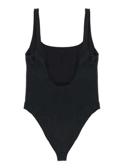 Black Nylon One-Piece Swimsuit