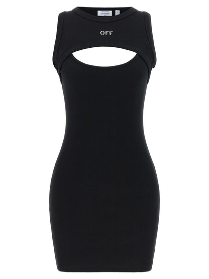 Bicolor Cotton Short Dress
