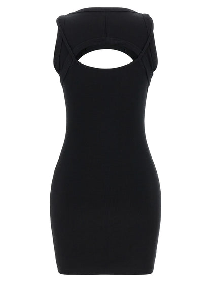 Bicolor Cotton Short Dress