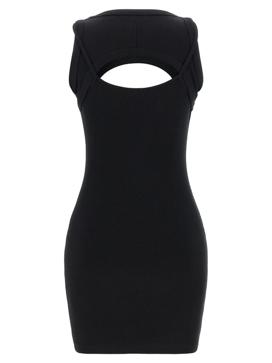 Bicolor Cotton Short Dress