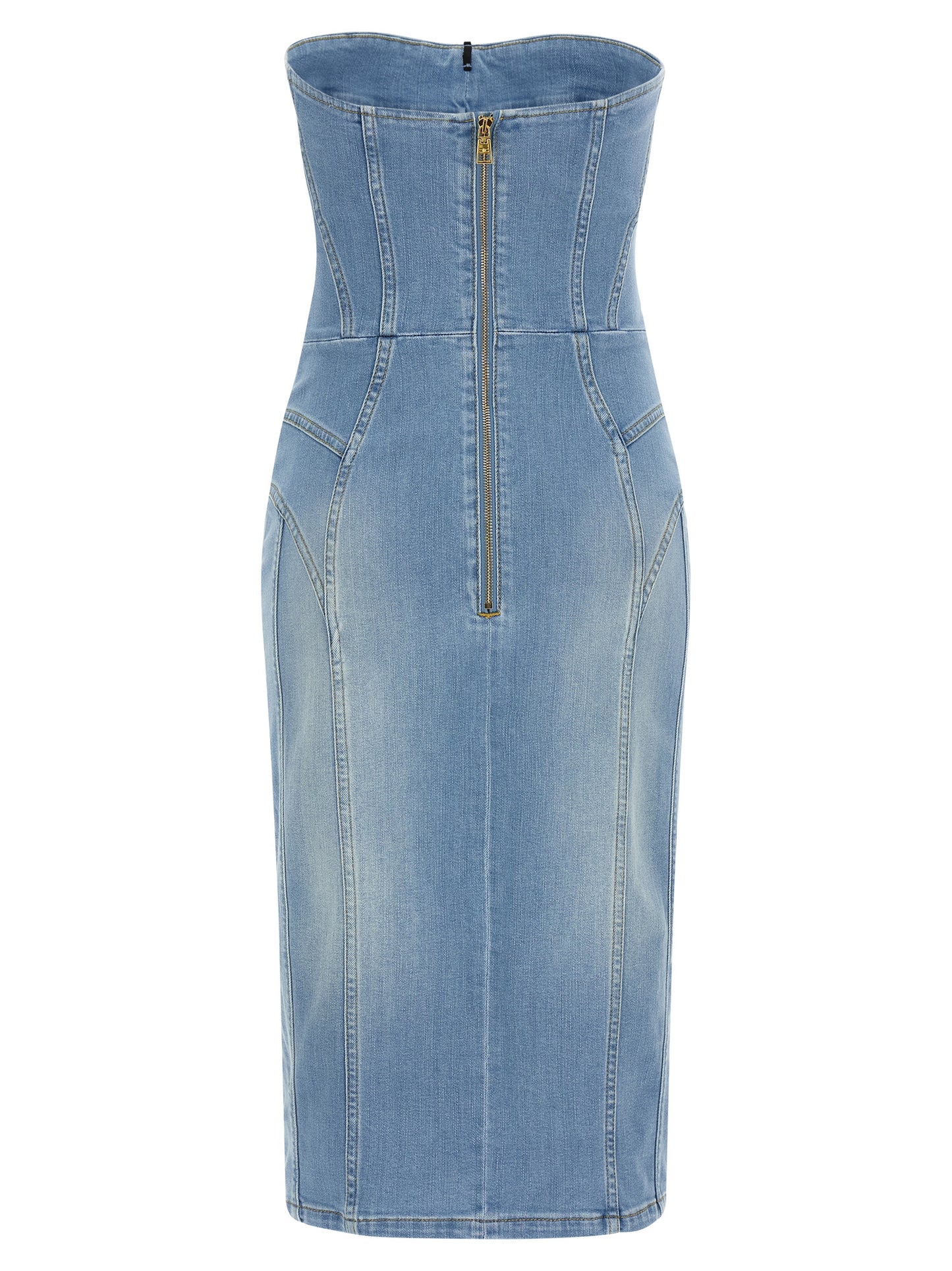 Blue Cotton Midi Dress