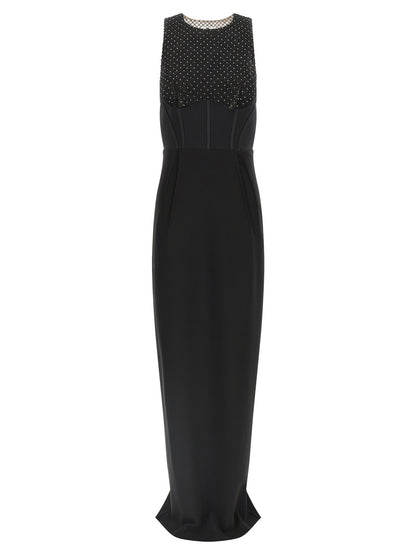Black Polyester Long Dress