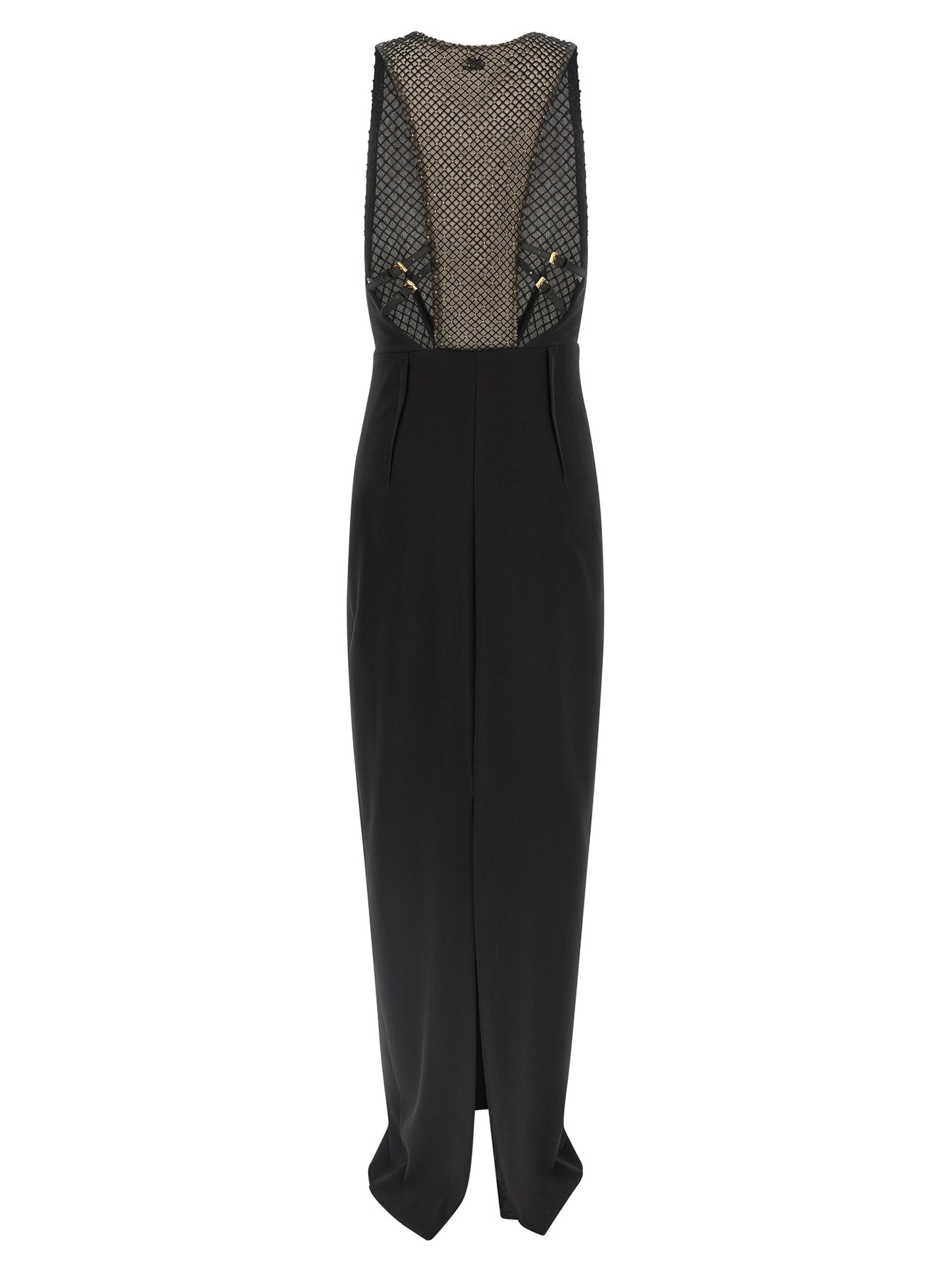 Black Polyester Long Dress