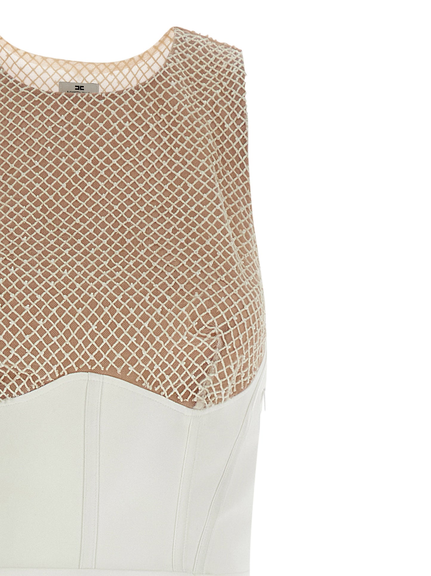 White Polyester Long Dress