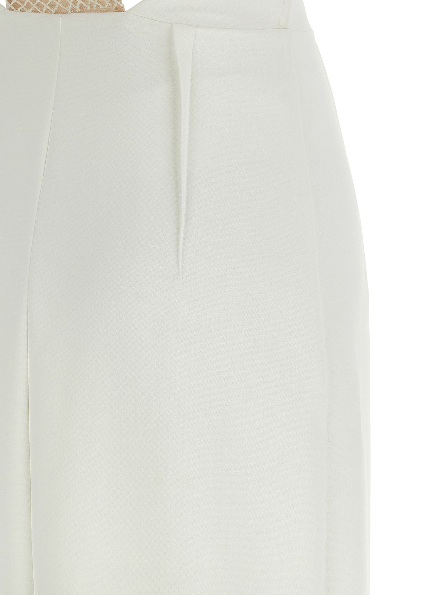 White Polyester Long Dress
