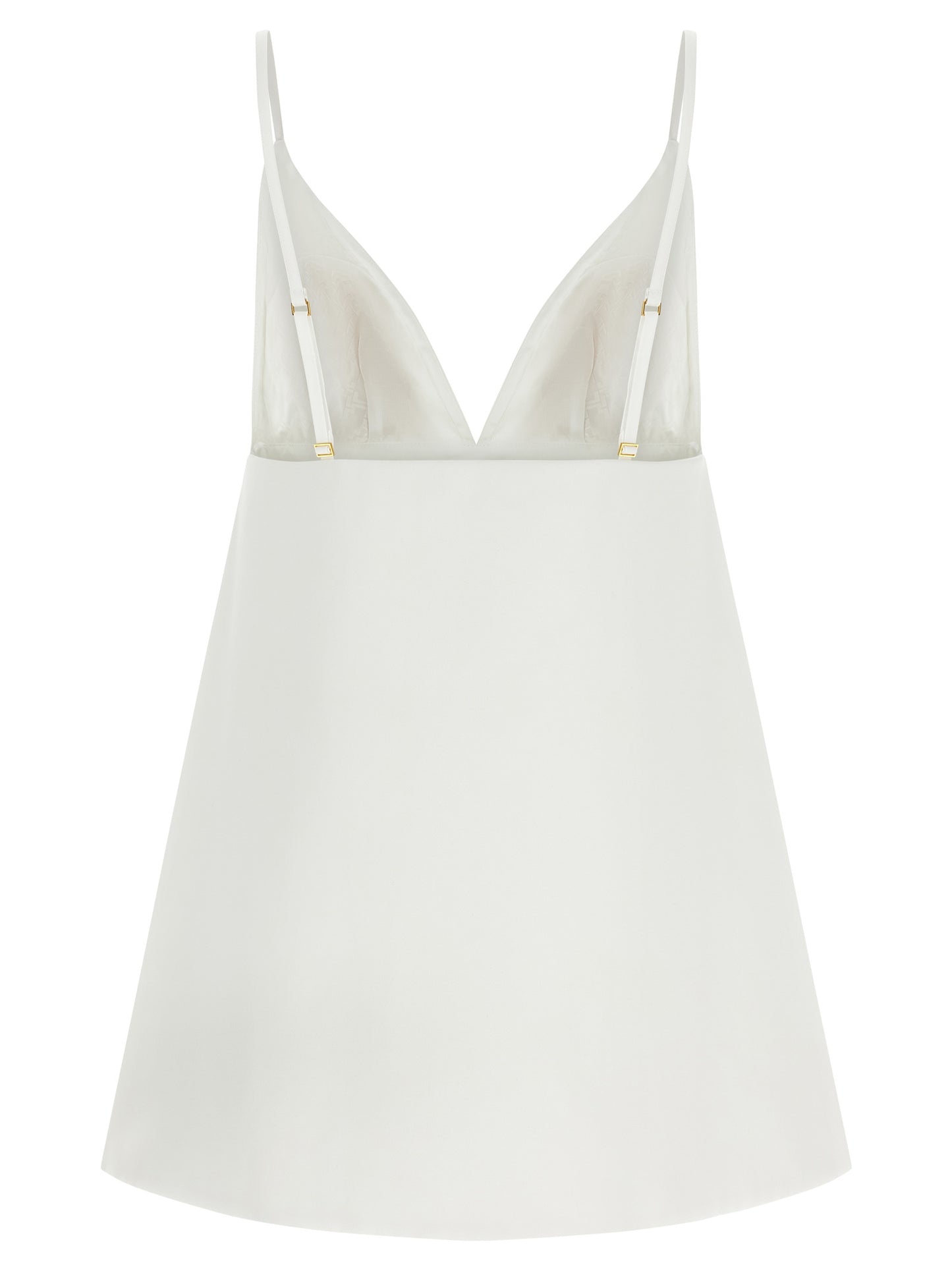 White Polyester Short Dress