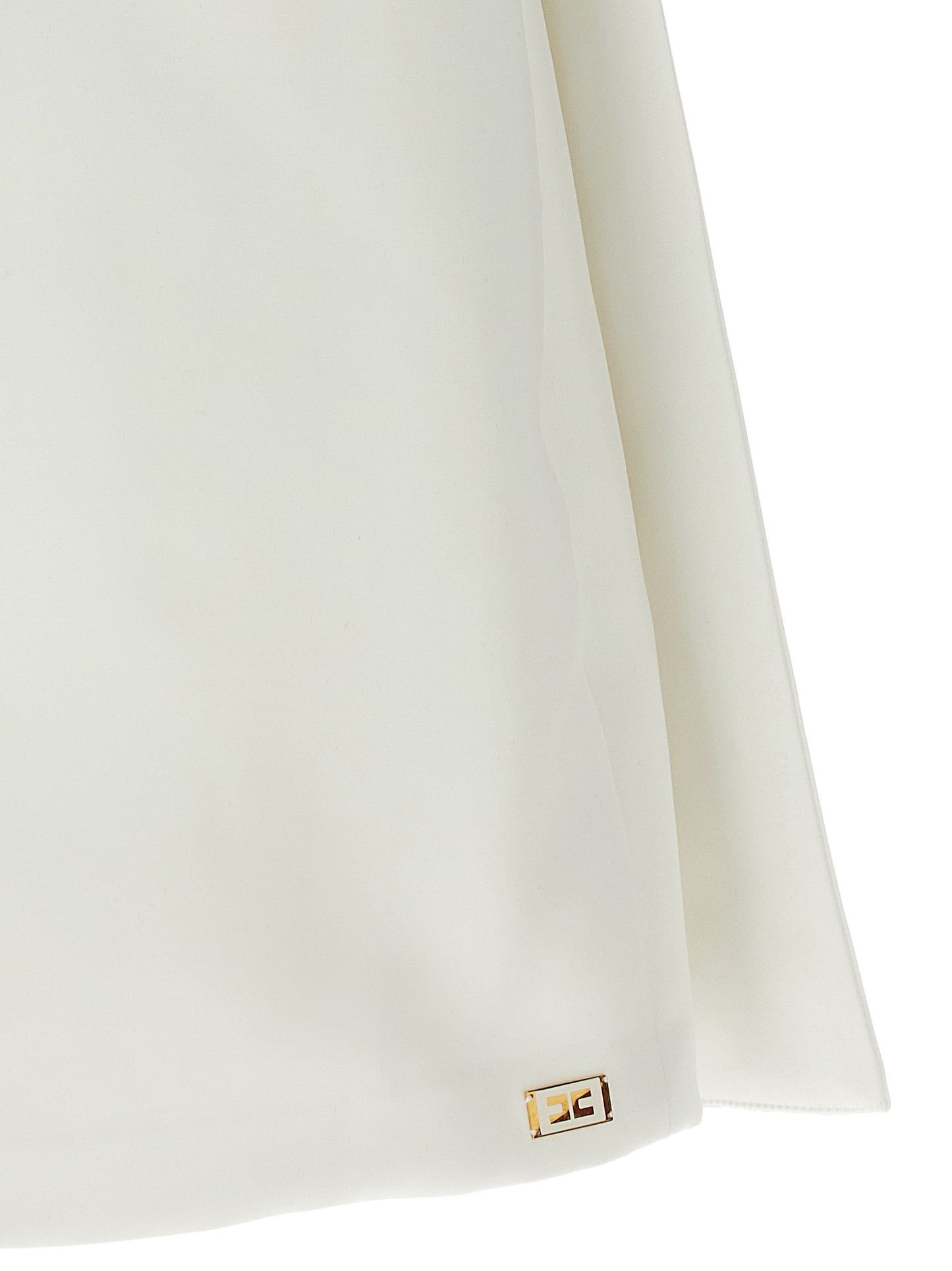 White Polyester Short Dress
