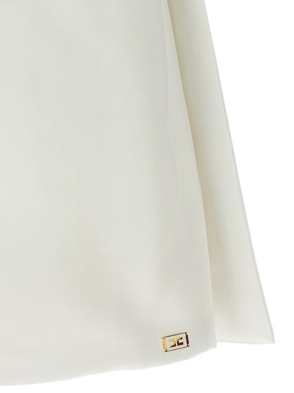 White Polyester Short Dress