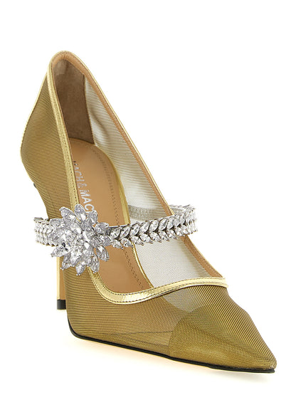 Gold Polyamide High Heel Pumps