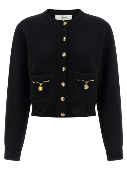 Black Wool Cardigan