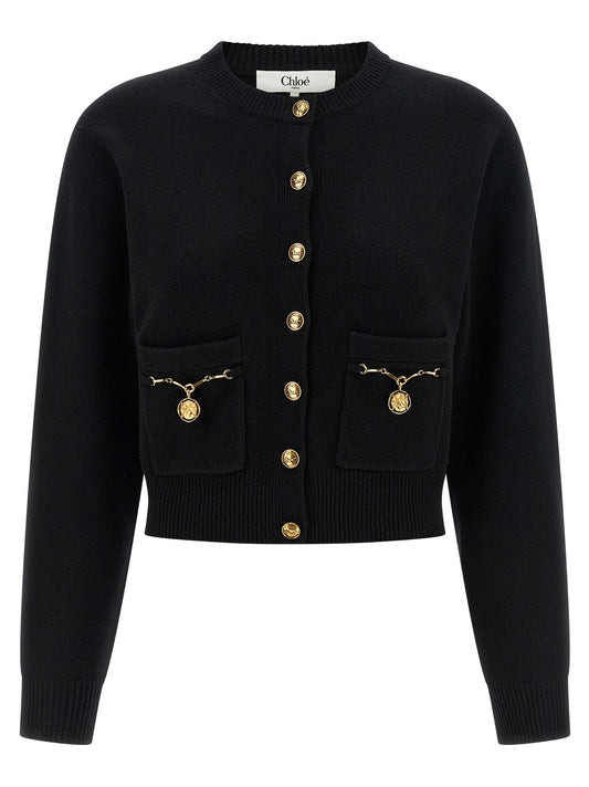 Black Wool Cardigan