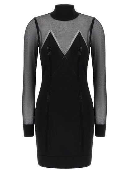 Black Viscose Short Dress