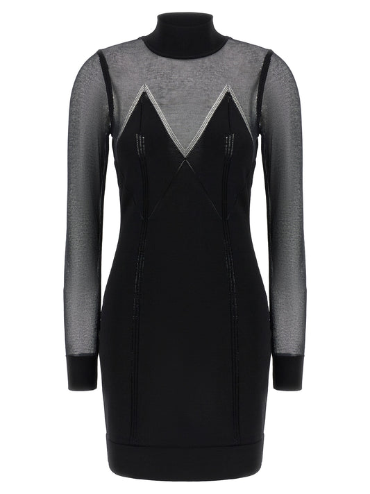Black Viscose Short Dress