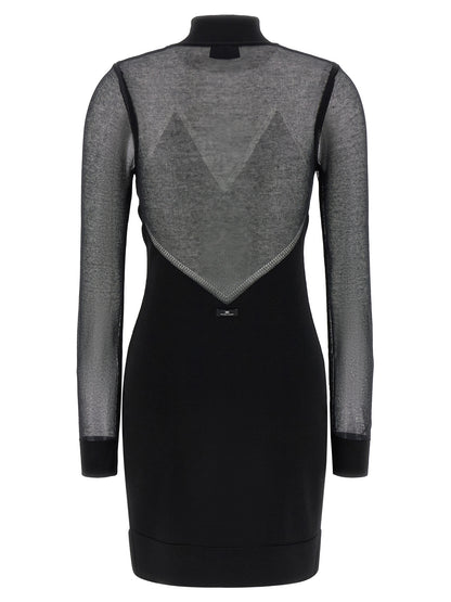 Black Viscose Short Dress