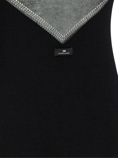 Black Viscose Short Dress