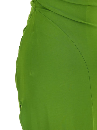 Bicolor Viscose Long Dress
