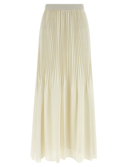 White Polyester Mini Skirt
