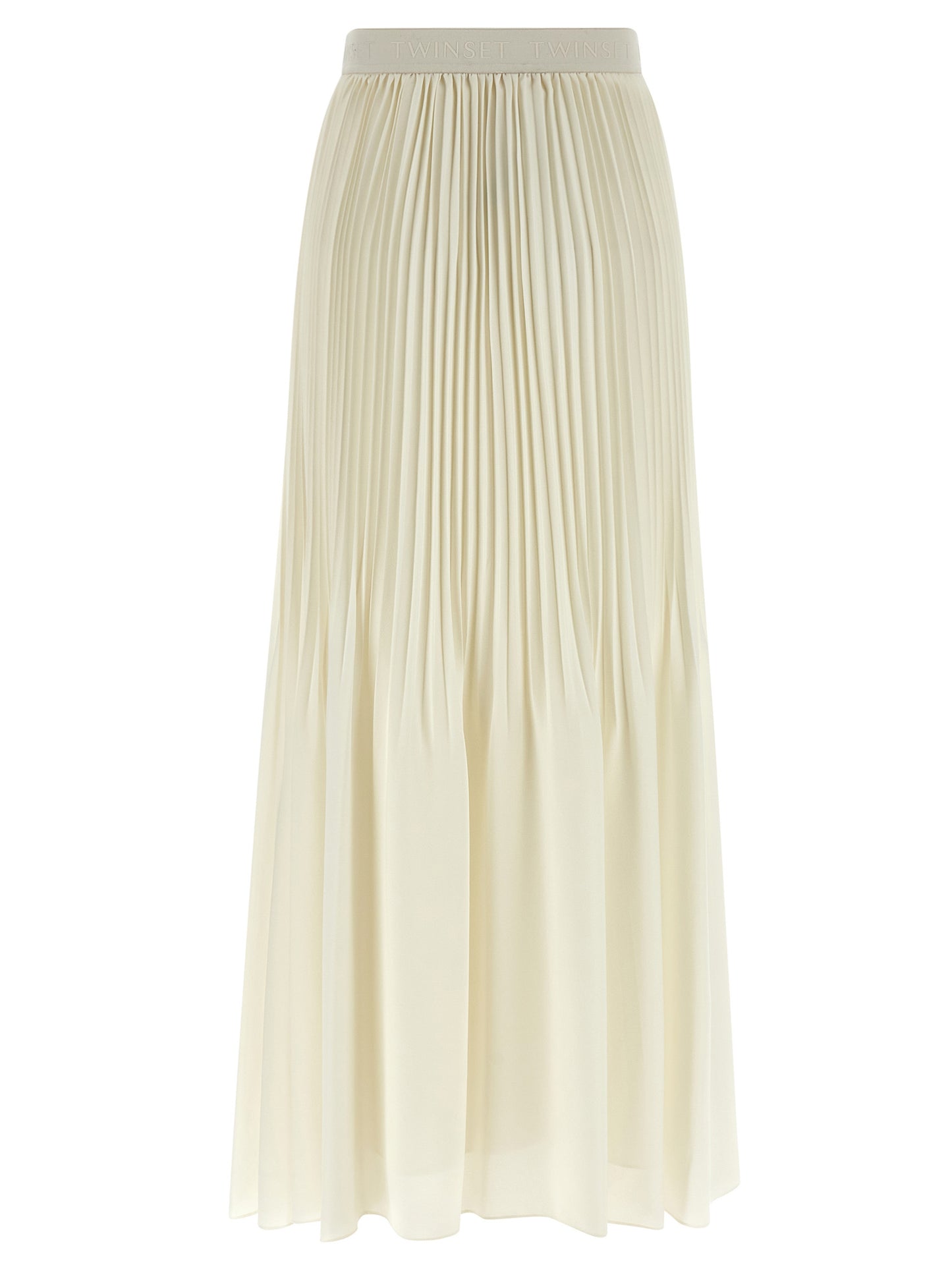 White Polyester Mini Skirt