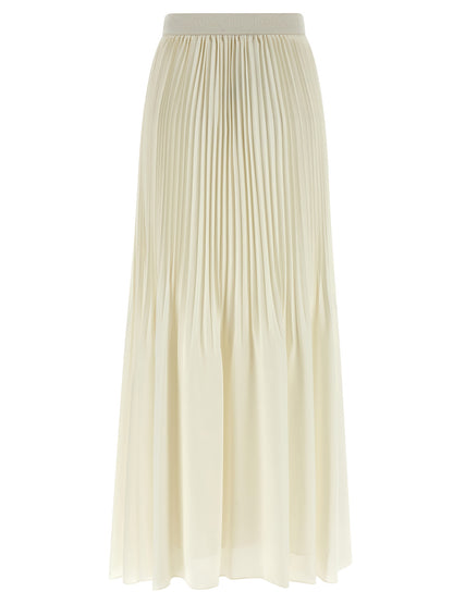 White Polyester Mini Skirt