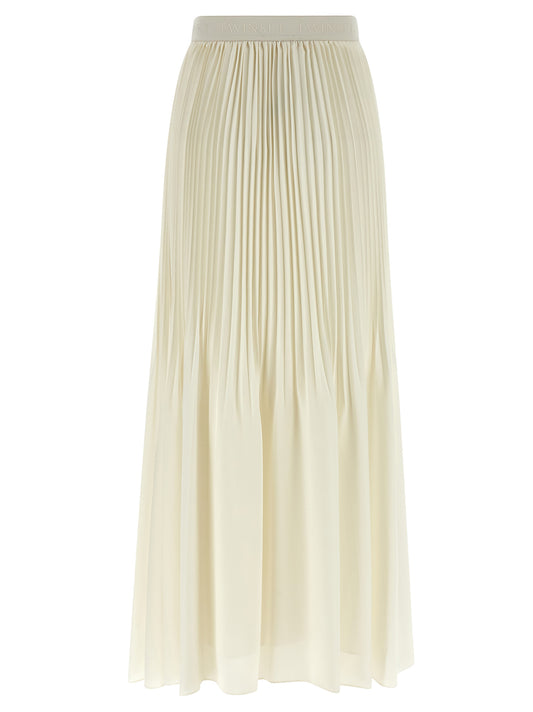 White Polyester Mini Skirt