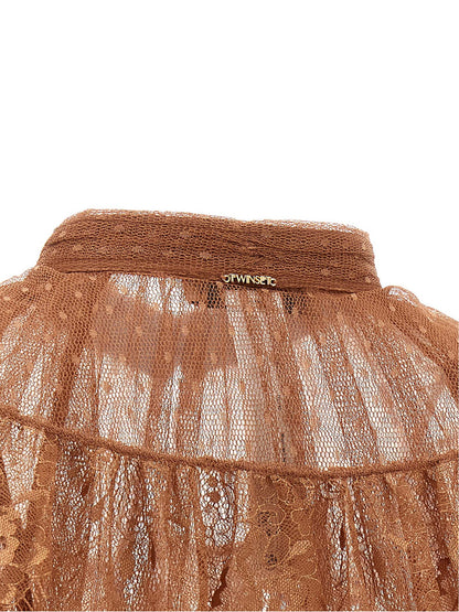 Brown Polyester Blouse