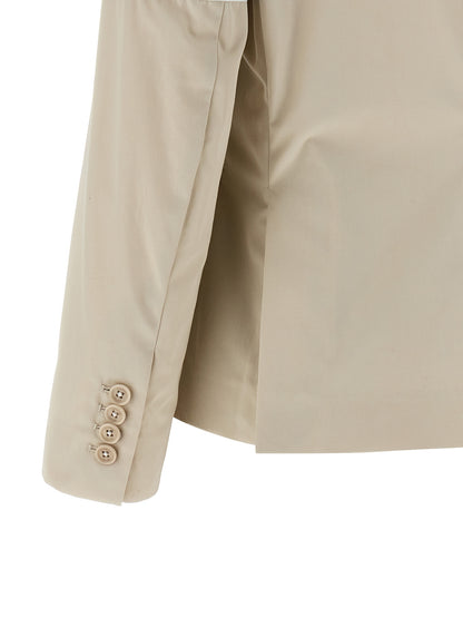 Beige Cotton Blazer
