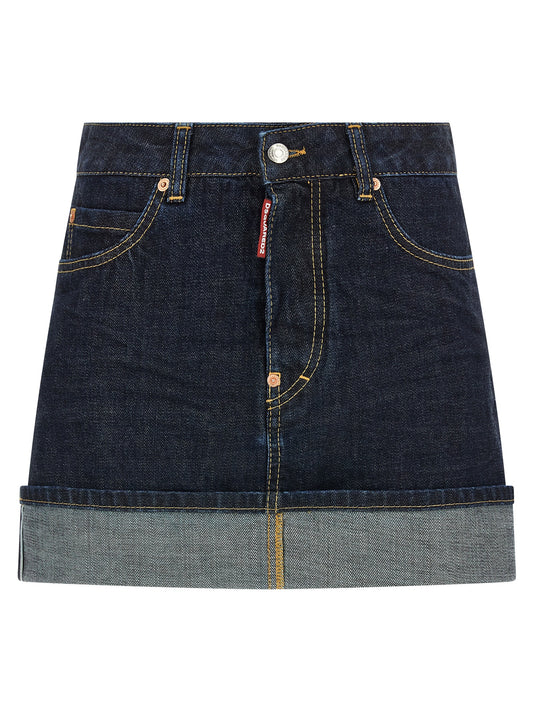 Blue Cotton Long Skirt