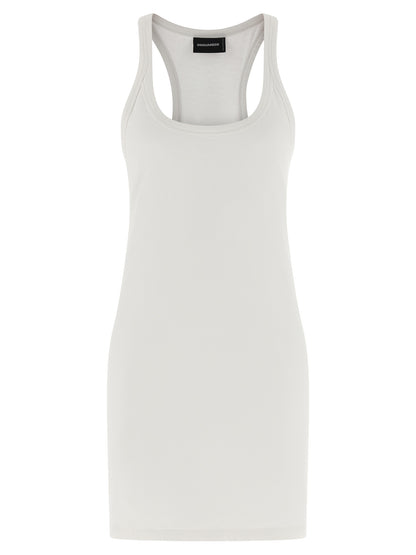 White Cotton Short Dress