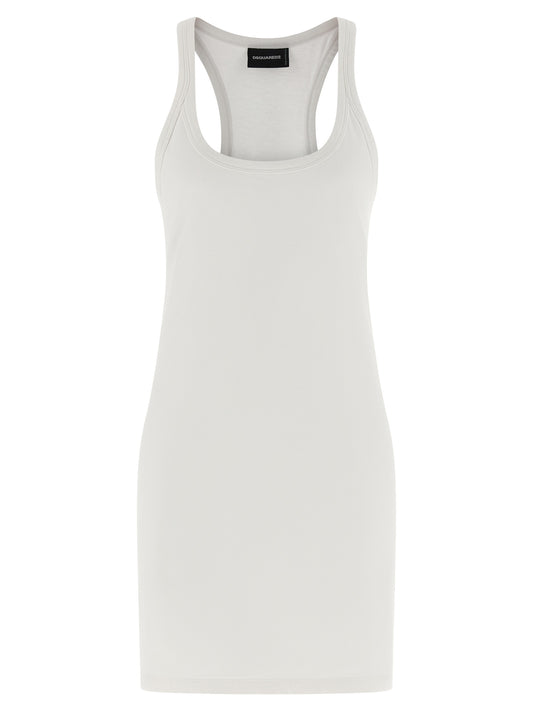 White Cotton Short Dress