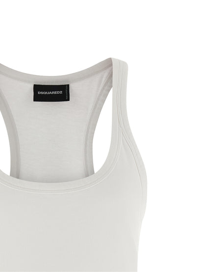 White Cotton Short Dress