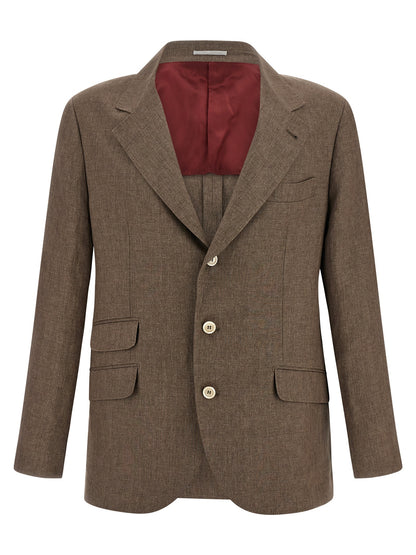 Brown Linen Blazer