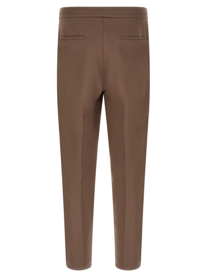 Brown Linen Casual Pants